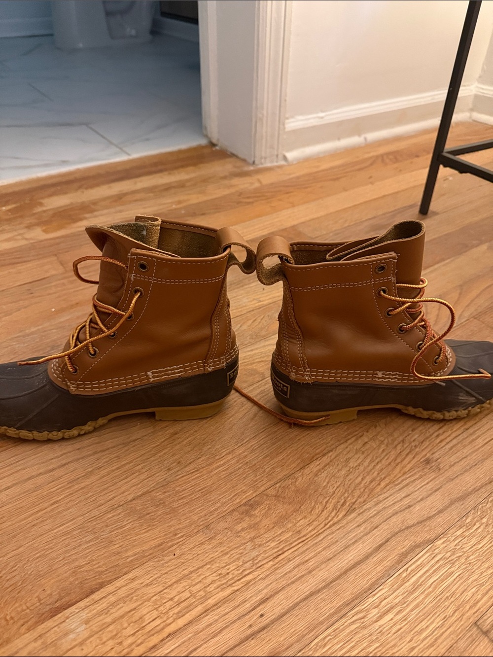 L.L. Bean Brown and Black Waterproof Duck Boots - Picture 2 of 4